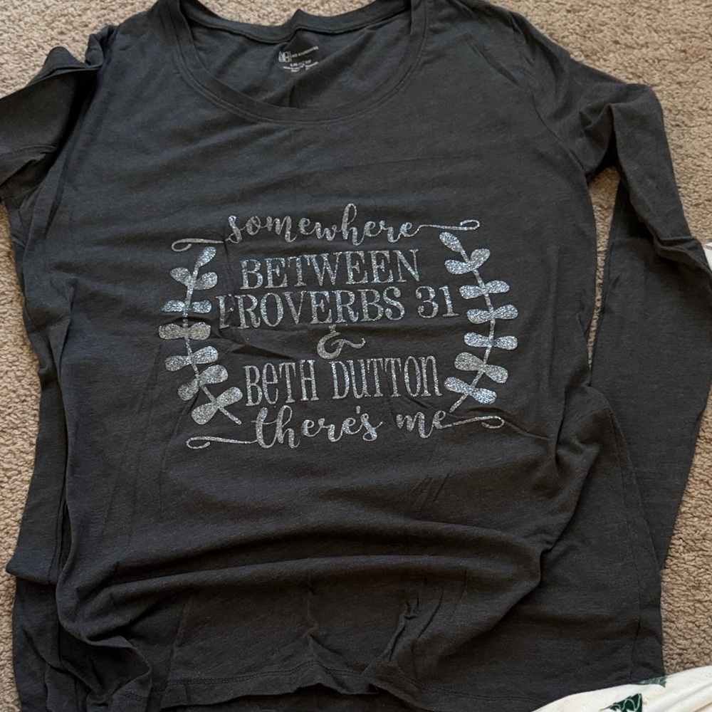 Gray Graphic Long Sleeve Shirt
